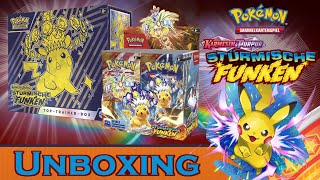 UNBOXING  Karmesin amp Purpur Stürmische Funken Trainer Box amp Display  Pokémon TCG [upl. by Dirtsa]