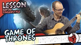 Game of Thrones Theme  Guitar Fingerstyle Tutorial  TABS [upl. by Adnarrim]