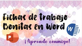 Elabora fichas de trabajo bonitas desde word [upl. by Yraeht]