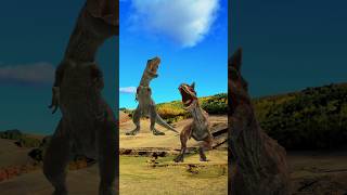 TRex Vs Carnotaurus  Jurassic World Evolution🦖 dinosaur trex carnotaurus jurassicworld shorts [upl. by Odnamra754]