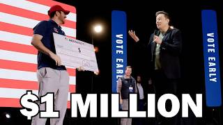 Elon Musk Awards 1M To Random Person At Town Hall [upl. by Elenahc]