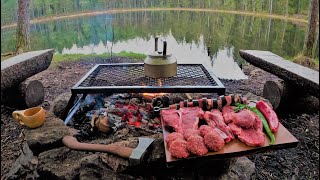 ORMANDA ET ZİYAFETİ  Kuzu kaburga kuzu şiş antrikot Tbone steak ve pilav [upl. by Sashenka]