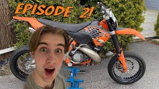 Ktm Exc Supermoto Build Episode 2 [upl. by Ahsiekal]