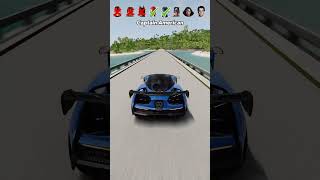 Super Heros Cars Vs Broken Bridge 😂❌😱 BeamNGDrive shorts beamngdrive [upl. by Aytida]