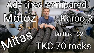 Adventure tire comparison for a 1250 GSA Motoz Mitas Karoo and more [upl. by Yecram]