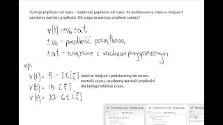 Fizyka rozszerzonakinematyka równanie ruchu i funkcja prędkości od czasu [upl. by Lorrimer]