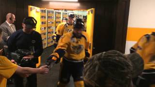 Nashville Predators Hockey Locker Room Walk Out 11102015 Preds [upl. by Amaras]