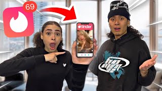 USING A DATING APP IN FRONT OF MY GIRLFRIEND PRANK SHE BROKE MY PHONE [upl. by Nyrroc]