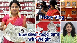 Friday Vlog  New Silver Pooja items with Weight  Online Classes for Kids  Karthikha Channel vlog [upl. by Labotsirhc]