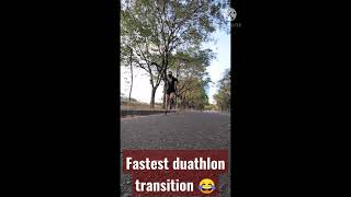 Fastest duathlon transition shorts duathlon cycling shortsvideo athlete run [upl. by Marlo97]