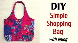 Shopping bag sewing tutorial  How to make Reusable Shopping Bag  Handbag making at Home  DIY Bag [upl. by Ott784]