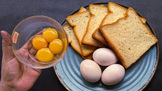 Just 2 Slices of Bread amp Eggs Better than Pizza Healthy Breakfast ideas Simple Recipes [upl. by Airotcivairam]