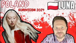 🇵🇱 POLAND EUROVISION 2024 REACTION 🇵🇱  LUNA  The Tower  ESC 2024 [upl. by Cadmarr]