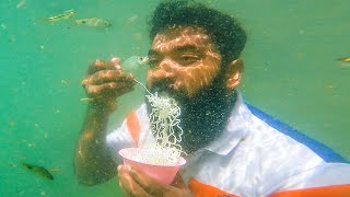 Eating food under water വെള്ളത്തിന്റെ അടിത്തട്ടിൽ ഭക്ഷണം കഴിക്കാൻ പറ്റുമോ  M4 TECH [upl. by Assenyl606]