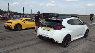 Ferrari 488 Pista vs 400HP Toyota Yaris GR [upl. by Pavyer929]