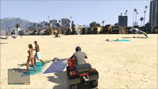 Grand Theft Auto 5  ATV Beach Gameplay HD [upl. by Yelnoc836]