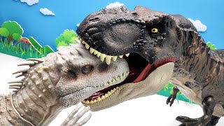 TRex VS Indominus Rex Dinosaur Battle Video [upl. by Delastre835]