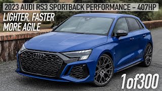 HOT HATCH KING 2023 AUDI RS3 SPORTBACK PERFORMANCE 1of300 LIMITED EDITION  Details Accelerations [upl. by Joelie]