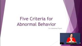 Five Criteria for Abnormal Behavior with Dr Z [upl. by Zola919]