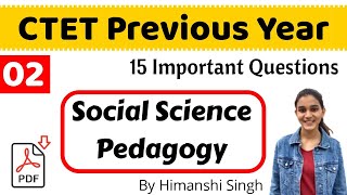 Social Science Pedagogy for CTET2019  CTET Previous Year Papers  Live02 [upl. by Nitsuga250]