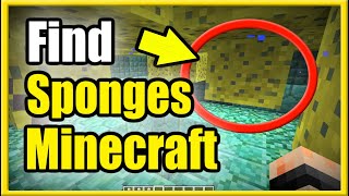 2 Ways to Get a Sponge in Minecraft Find SPONGE ROOM amp Slay Elder Guardian [upl. by Ahsii]