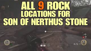 SON OF NERTHUS  ALL 9 HIDDEN ROCK LOCATIONS  WW2 ZOMBIES DLC1 THE DARKEST SHORE [upl. by Livingston547]