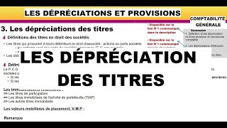 Dépréciation des titres  Partie 1 Comptabilité [upl. by Eelibuj159]