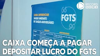 Caixa começa a depositar lucro do FGTS na conta de 132 milhões [upl. by Scrogan]