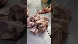 Beef tails oxtail meat frozen and cutting skillsshorts [upl. by Clemens315]