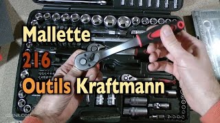 🔧 Prez outils Mallette 216 outils Kraftmann ✅ [upl. by Nyleek]