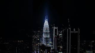 Stunning night view of Kuala Lumpur from the KL Tower 🏙️ citylights nightview kltower cityscape [upl. by Aerdnaed]