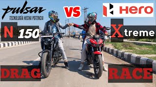 NEW 2024 HERO XTREME 🔥VS 🔥2024 PULSAR N 150 DRAG RACE 🔥 [upl. by Anaoj]