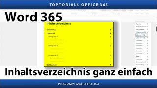 Inhaltsverzeichnis inkl Anpassungen ganz einfach  Word 365 Tutorial [upl. by Natalina370]