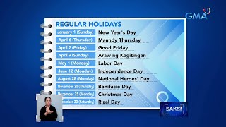 Listahan ng mga holidays sa 2023 inilabas na ng Malacañang  Saksi [upl. by Salazar861]