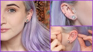 Changing My Piercings  3 Rings 1 Hole [upl. by Nerol201]