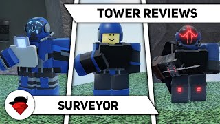 The NEW Surveyor  Tower Reviews  Tower Blitz ROBLOX [upl. by Htelimay]