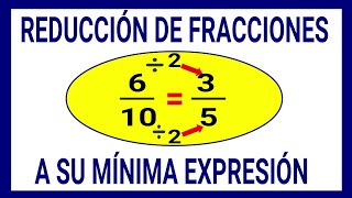 22 Reducción de Fracciones a su mínima expresión 4° grado [upl. by Vada]