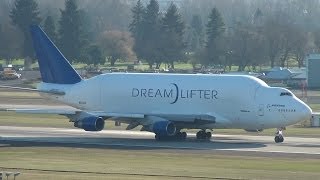 Boeing Atlas Air N249BA 747400LCF Dreamlifter Takeoff Portland Airport PDX [upl. by Kinson]