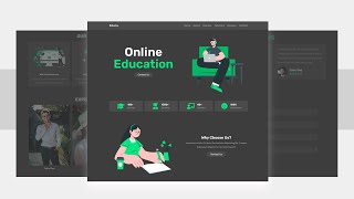 How To Make A Responsive Online Education Website Design Using HTML  CSS  JavaScript Step By Step [upl. by Emearg]