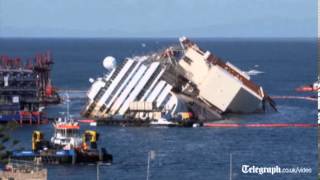 Costa Concordia recovery timelapse footage [upl. by Ennej]