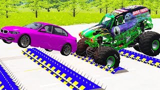 Speed Bumps Spike Strips Police Crashes  Beamng drive [upl. by Helaine]