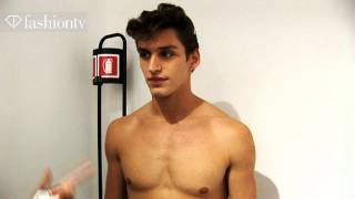 Versace Backstage ft Sebastian Sauve  Milan Mens Fashion Week Spring 2012  FashionTV  FTVcom [upl. by Roane353]