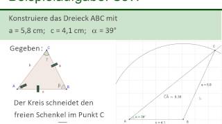 Dreiecke konstruieren  Kongruenzsatz SsW [upl. by Damha]