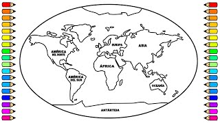 Cómo dibujar un MAPA DEL MUNDO o PLANETA TIERRA  How to draw a WORLD MAP [upl. by Faria]