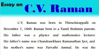 CV Raman biography in English 2023 Essay on CV Raman in English CV Raman essay in English [upl. by Anibla399]