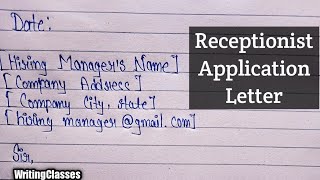 Receptionist Application LetterAn application for the post of receptionistFormal Letter [upl. by Airdni322]