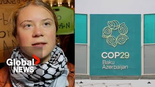 COP29 Greta Thunberg scorns Azerbaijan host as “authoritarian petrostate” [upl. by Roddie]