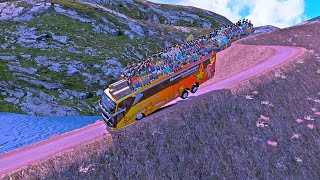 Overloaded bus  the most dangerous road  Euro Truck Simulator 2 [upl. by Malkin186]