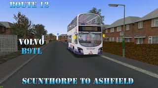 Omsi 2 Scunthorpe12 Scunthorpe Bus Station to Ashfield Park Volvo B9TL [upl. by Dwight]