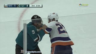 Anders Lee vs Evander Kane Oct 20 2018 [upl. by Adikam]